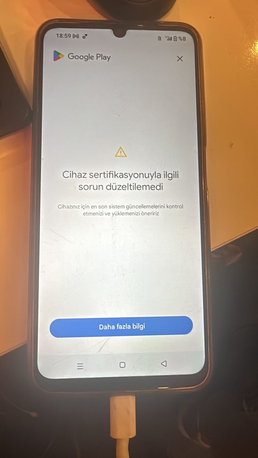 Google Play cihaz sertifikasyonu sorunu düzeltilemedi